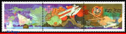 Ref. BR-V2022-11 BRAZIL 2022 TRANSPORT, CENT. 1ST SOUTH ATLANTIC, AIR CROSSING, AVIATION, SHIPS, MNH 3V - Unused Stamps