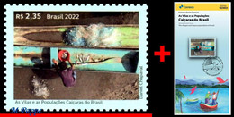 Ref. BR-V2022-10+E BRAZIL 2022 FISH, VILLAGES AND CAICARA, POPULATIONS, BOATS, MNH + BROCHURE 1V - Unused Stamps