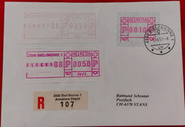 ATM / METER / Distributeur / SCHALTERLABEL 01.06.1981 BIEL 1 Recommandé - Automatic Stamps