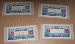 ATM (Automaatzegels) 126** Antverpia 2010 Antwerpen  /  Côté 20.00€ Les 4 - Unused Stamps