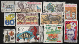 TCHECOSLOVAQUIE - 11 TIMBRES DIVERS NON DATES - Collezioni & Lotti