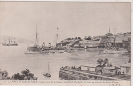 MARTINIQUE - Le Fort Et La Rade De FORT-DE-FRANCE Avec Les Croiseurs Sucet El Walkyrie Etc  Artcard - Fort De France