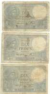 5 X BILLETS 10 FRANCS  MINERVE 1939 1940 1941 - 10 F 1916-1942 ''Minerve''