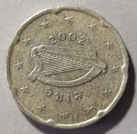 2002  -   IRLANDA   - MONETA IN EURO - DEL VALORE DI  20 CENTESIMI  - USATA - Irland