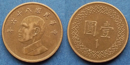 TAIWAN - 1 Yuan Year 86 (1997) Y# 551 Republic Standard Coinage - Edelweiss Coins - Taiwán