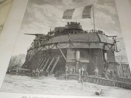 GRAVURE MISE A L EAU CUIRASSE LE HOCHE A LORIENT 1886 - Barcos