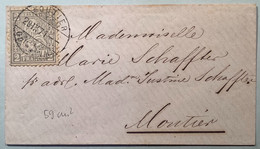 BRIEFLI / LETTRE MINIATURE: ZNr 28 MOUTIER 1871 Luxus Brief (Schweiz 1862 Sitzende Helvetia Mini Cover Enveloppe BE - Briefe U. Dokumente