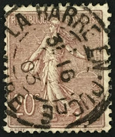 YT 131 Rare La Barre En Ouche (Eure) Semeuse Lignée 20c Brun-lilas 1903 France – Fobleu - 1903-60 Sower - Ligned