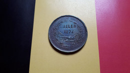 BELGIQUE BAELEN 1874 LEOPOLD II SIGNEE ED.GEERTS.F. BRONZE 37.5MM 23.4GR - Adel