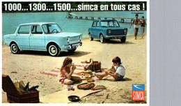 SIMCA 1000 1300 1500 VOITURE Automobile Française N° 63  éditions Centenaire .  (Recto-verso) - Turismo