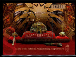 HUNGARY-2022.S/S SPECIMEN- The Fundamental Law Of Hungary Entered Into Force 10 Years Ago / Hungarian Saint Crown MNH!!! - Proofs & Reprints