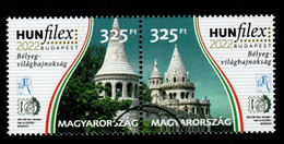 HUNGARY - 2022. SPECIMEN Pair Of Stamps -  HUNFILEX 2022 Budapest Stamp World Championship / Fishermen’s Bastion  MNH!!! - Ensayos & Reimpresiones