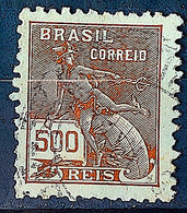 Brazil Stamp Regular Cod Rhm 304 Grandma Mercury And Globe 500 Kings Filigree N 1936 Circulated 9 1936 Circulated 9 - Usados