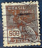 Brazil Stamp Regular Cod Rhm 304 Grandma Mercury And Globe 500 Kings Filigree N 1936 Circulated 11 1936 Circulated 11 - Usados