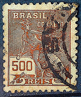Brazil Stamp Regular Cod Rhm 304 Grandma Mercury And Globe 500 Kings Filigree N 1936 Circulated 13 1936 Circulated 13 - Usados