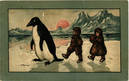 CPA - Ethel PARKINSON - Bambini, Children, Enfants - Pinguino, Penguin, Pingouin - Al Polo - VG - P060 - Parkinson, Ethel