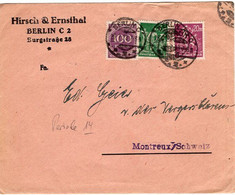 54055 - Deutsches Reich - 1923 - 100M MiF A Bf BERLIN -> Schweiz - Cartas & Documentos