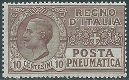 1913-23 REGNO POSTA PNEUMATICA 10 CENT MNH ** - RF39-2 - Pneumatic Mail