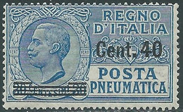 1924-25 REGNO POSTA PNEUMATICA SOPRASTAMPATO 40 SU 30 CENT MNH ** - RF39-4 - Correo Neumático