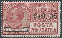 1927 REGNO POSTA PNEUMATICA SOPRASTAMPATO 35 SU 40 CENT MNH ** - RF39-4 - Pneumatic Mail