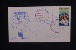 POLYNÉSIE - Cachet De La Visite Du Président De La République Française à Papeete En 1966 Sur Enveloppe - L 128785 - Storia Postale