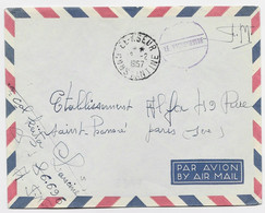 GUERRE ALGERIE LETTRE FM AVION EL KSEUR 2.2.1957 CONSTANTINE + MENTION SP 86695 - Lettres & Documents