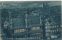 BRUXELLES - PANORAMA PRIS DE L'HOTEL DE VILLE (CARTE LUMINEUSE) - Bruxelles La Nuit