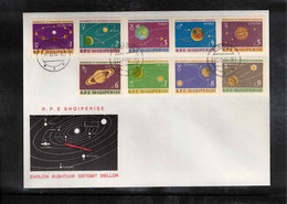 Albania 1964 Astronomy - Space / Raumfahrt Exploration Of Space - Planets In Solar System Imperforated Set FDC - Albania