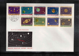 Albania 1964 Astronomy - Space / Raumfahrt Exploration Of Space - Planets In Solar System Perforated Set FDC - Albania