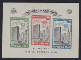 Haití1960 - The 15th Anniversary Of The United Nations  Block -MNH- - Haiti