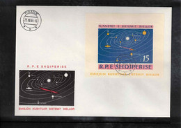 Albania 1964 Astronomy - Space / Raumfahrt Exploration Of Space - Planets In Solar System Perforated Block FDC - Albania