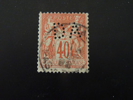 Perforé FRANCE   Type SAGE   40 Cts Perforé  D A - Used Stamps