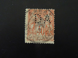 FRANCE  SAGE   40 Cts Perforé  D A - Used Stamps