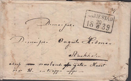 1839. SVERIGE. MARIESTAD 20 6 1839. To Stockholm. - JF432003 - ... - 1855 Préphilatélie