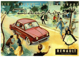 DAUPHINE RENAULT  VOITURE Automobile Française N° 62  éditions Centenaire .  (Recto-verso) - Turismo