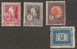 INDOCHINE. Timbres Taxe Yvert Et Tellier N°8 Oblitéré, N° 38 *, N° 44 Oblitéré, 81 Nsg. TB - Postage Due