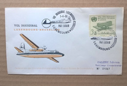 VOL INAUGURAL LUXEMBOURG-BRUXELLES 1-4-1966 - (Avion, Luxair...) - Briefe U. Dokumente