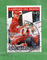 S.Marino ° 2005 - OMAGGIO Alla FERRARI. MichaeI Schumacher. € 0,45.  Unif. 2028. - Usados