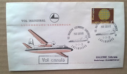 VOL INAUGURAL LUXEMBOURG-SARREBRUCK 1-7-1970 - (Avion, Luxair...) - Covers & Documents