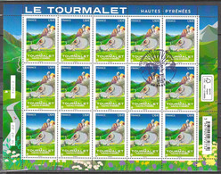 2022 - Y/T 5614 OBL 1er JOUR 08.07.22 - BARÈGES - "LE TOURMALET HAUTES-PYRÉNÉES" BLOC FEUILLET 15 TIMBRES - Usados