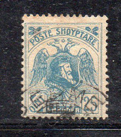 SS3090 - ALBANIA 1921 , 25 Q Bleu N. 117 Usato. - Albania
