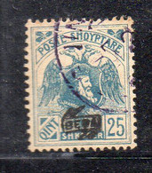 SS3091 - ALBANIA 1921 , 25 Q Bleu N. 117 Usato. - Albania