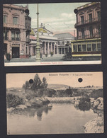 TWO Postcards Posted From Uruguay To England TWO HOLES PUNCHED IN EACH Montevideo Teatro Solis Balneario Piriapolis - Uruguay