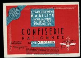 CONFISERIE RATIONNEE CARTE No. 006655  PUBLICITE ORGANISATION COMMERCES CHOCOLATERIE MIEL HONIG CHOCOLAT PETAIN 1943 - Storia Postale