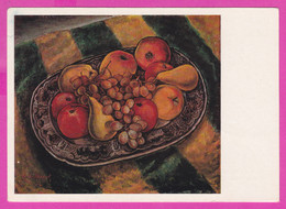 278462 / Bulgaria Painter Art Tsanko Lavrenov ( Plovdiv) - Still Life "Southern Fruits" Apples Pears Grapes PC 1969 USSR - Bulgaria