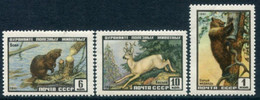 SOVIET UNION 1961 Wild Mammals MNH / **.  Michel 2448-50 - Unused Stamps