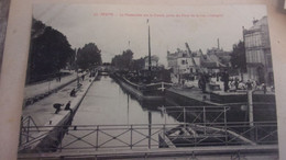 ♥️   51 REIMS  PASSERELLE SUR LE CANAL RUE LIBERGIER - Reims