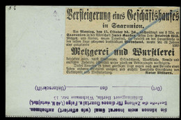 SAARUNION SARRE-UNION 1907 REPONSE VENTE ENCHERES IMMEUBLE BOUCHERIE METZGEREI BUTCHER CHARCUTERIE ABATTOIR NOTAIRE - Sarre-Union