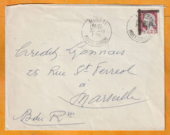 EA - 1962 - Enveloppe De MAOUSSA, Mostaganem Vers Marseille, France - 0.25 F Decaris Surchargé Etat Algérien - Algeria (1962-...)