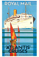 Publicite - Royal Mail Atlantis Cruises - Bateaux - Illustration Kenneth Shoesmith Illustrateur - Vintage - Reproduction - Advertising